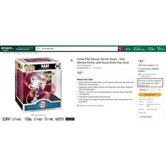 NWOT - Funko Pop! Deluxe: Demon Slayer - Daki (Demon Form) - 1841 - Picture 12 of 12